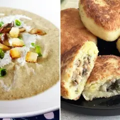 Kremowa zupa z pieczarek i ziemniaczane placki z farszem grzybowym – oto co można zrobić z pieczarek!