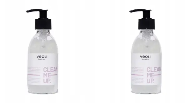 Dwa żele do mycia twarzy Veoli Botanica "Clean Me Up" z pompką.