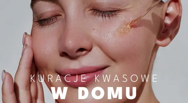 Kwas do twarzy aplikowany pipetką na policzek. Delikatna pielęgnacja dla promiennej cery.