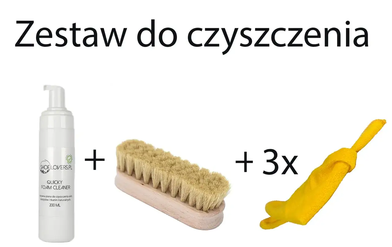 Zestaw do czyszczenia zamszu: pianka, szczotka i 3 ściereczki. Idealny sposób, czym czyścić zamsz.