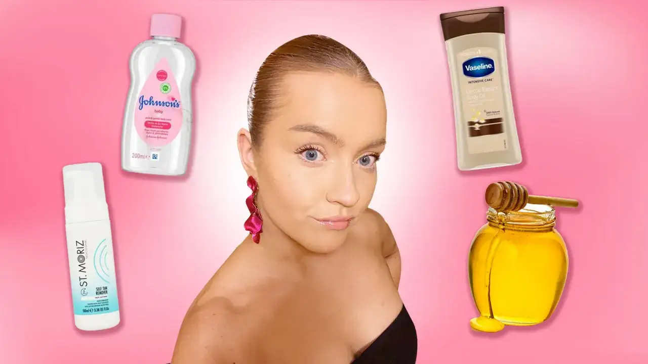 Jak zmyć samoopalacz? Zobacz produkty: St. Moriz, Johnson's Baby Oil, Vaseline Cocoa Radiant Body Oil i miód.